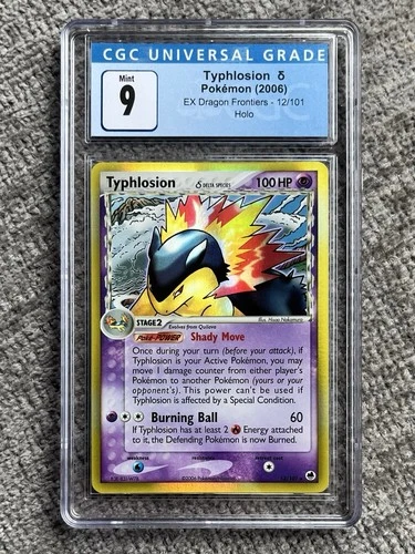 Typhlosion δ CGC 9 Blue Label Pokemon 2006 EX Dragon Frontiers 12 Holo POP 57