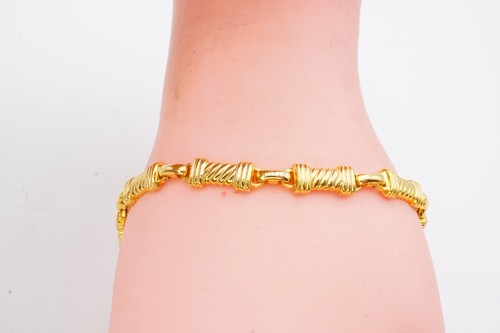 Vintage Armband goldfarben strukturiert 7 Zoll - Bild 7 von 8