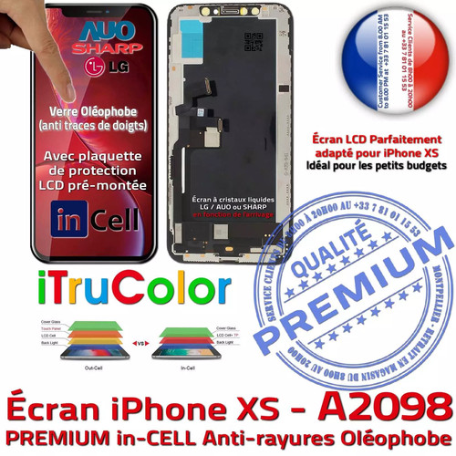 inCELL Apple Écran Complet iPhone XS A2098 PREMIUM Super Retina LCD 5,8 pouces - Photo 2/9