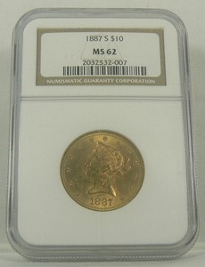 1887-S $10 Liberty Head Gold Eagle - NGC MS 62