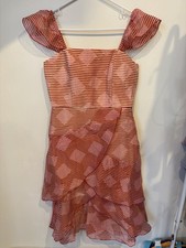 NWT Alice + Olivia Azura Waterfall Ruffle Midi Hi-Low Dress Retail $395