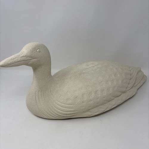 Rare Vintage Large Royal Haeger Pottery Textured White Ceramic Loon 18" Long