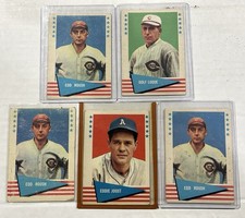 1961 Fleer Baseball 10 card Lot Walter Johnson, Ott, Mathewson, Rice - Low Grade