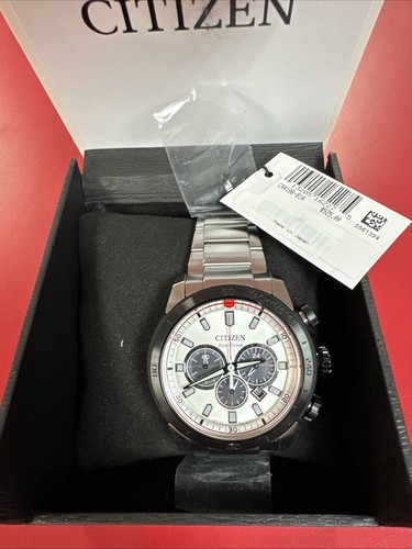Citizen Men's Eco-Drive Brycen Chrono Silver Stainless Watch CA4188-81A New - Picture 5 of 7