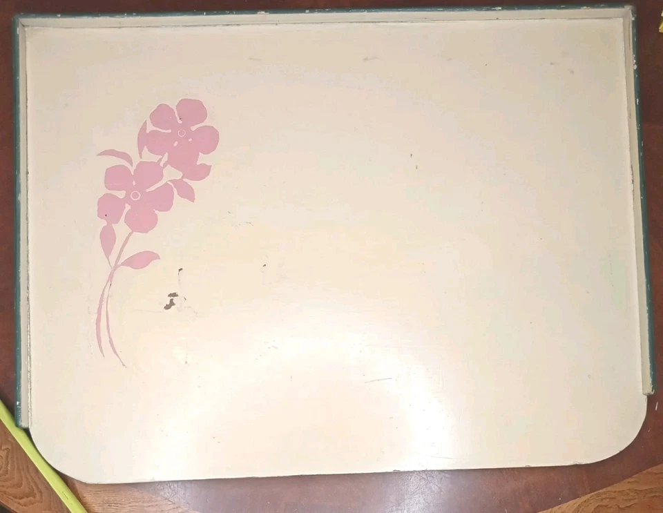 Antigo c1940’s The Golden Rule Line Bandeja Dobrável de Madeira para TV Cama/Volta Café da Manhã 20x15.da - Imagem 4 de 4