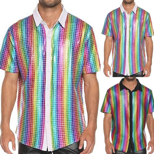 Men\'s Formal Shirt Casual Printed Shirt Club Daily Wear All-season Wear - Picture 3 of 17