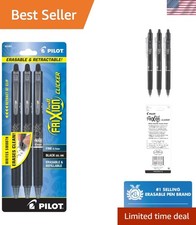 Eco-Friendly FriXion Clicker Pens - Erasable, Refillable, 3-Pack, Black Gel Ink