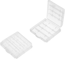 4 x AA/AAA Battery Storage Case Holder Organizer Transparent 4Pcs
