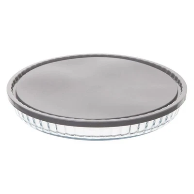 Plat à Tarte en Verre "Couvercle" 27cm Transparent - Photo 1/2