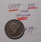 1849-P Large Cent — photo from another recent sale
