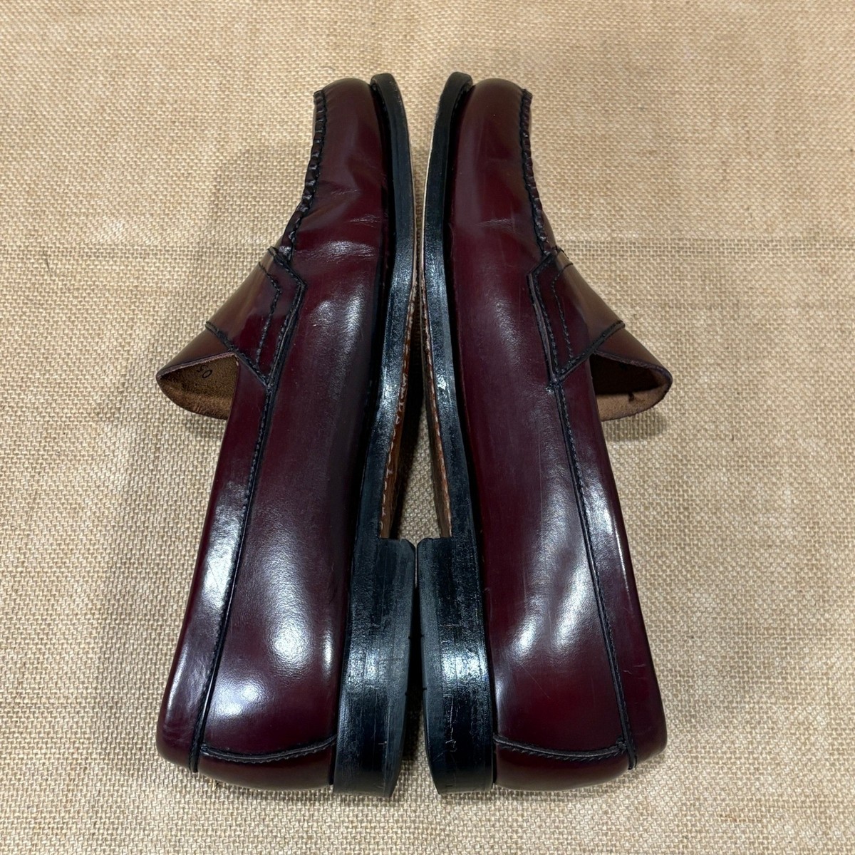 G.H. Bass Weejuns Mens 9.5 EE Wide Burgundy Leather Penny  display picture 2