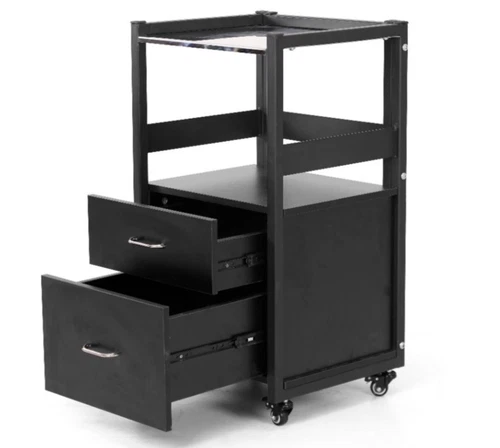 TATARTIST Tattoo Workstation Cart Stainless Steel 2 Drawers Locking Wheels - product listing photo