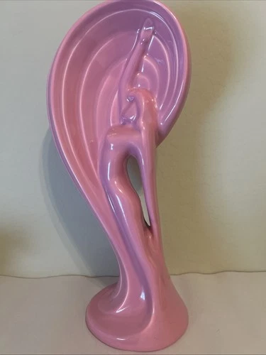 Haeger SERENADE Art Deco Mauve Pink Female Nude #6035  17 ½” Sculpture c. 1985