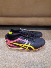 Asics Track Cleat Black/Hot Pink Muilt New Sports Running No Spikes Size 8.5