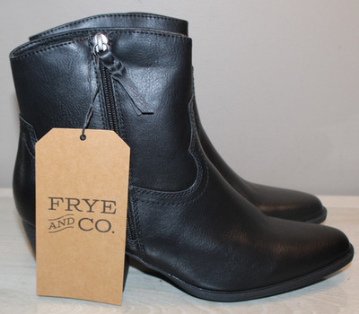 FRYE & CO. BLACK SAVI STACKED HEEL WOMEN'S BOOTS BOOTIES SIZE 10 M NEW W/TAGS