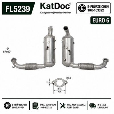   DPF Partikelfilter Ford Fiesta VI Tourneo Courier 1.5 TDCi Euro 6