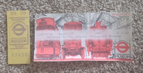 1989 London Transport Museum Tickets - Used
