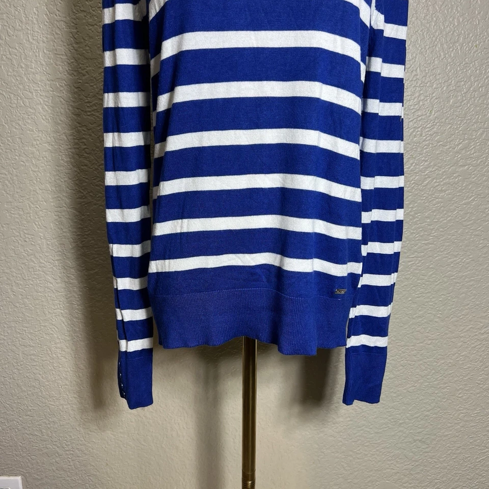 Calvin Klein Sweater Womens M Blue White Stripe Pullover - Image 3 of 4