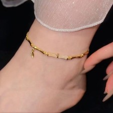 New Chinese Style Adjustable Copper Anklet Chain Women Lightweight Design