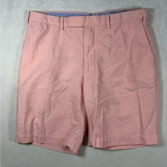 Polo Ralph Lauren 35W Light Pink Orange 100% Cotton Flat Front Shorts