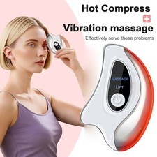 Red Light for Face  Neck Massager Electric Facial Gua Sha Device Heat Vibration