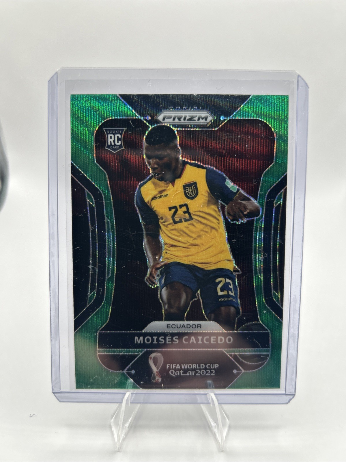 2022 Panini Prizm World Cup Qatar - Moises Caicedo #81 Green Wave Prizm (RC)
