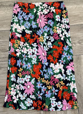 Old Navy Floral Rayon Midi Skirt with side Slit Size Medium