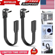 2Pack 90 Degree USB-C Extension Cable Flat 8inch..0 C Male to Female Adapter,...