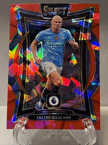 2024 Panini Select Premier League Erling Haaland Terrace Level Red Ice Prizm #51