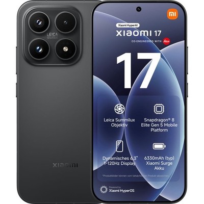 Xiaomi 17 512 GB Black Dual SIM Smartphone Handy Mobiltelefon