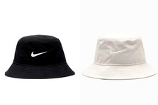 NWT NIKE Apex Swoosh BUCKET HAT Travel Beach Pool Sun Hat BLACK / BEIGE FB5382 L