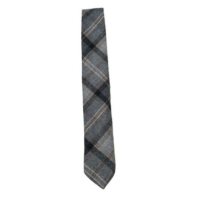 Alexander Olch NY Men s Necktie Weathered Tartan English Wool Skinny Handmade