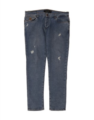 TED BAKER Herren Distressed Slim Jeans W38 L32 Blau Baumwolle GB05