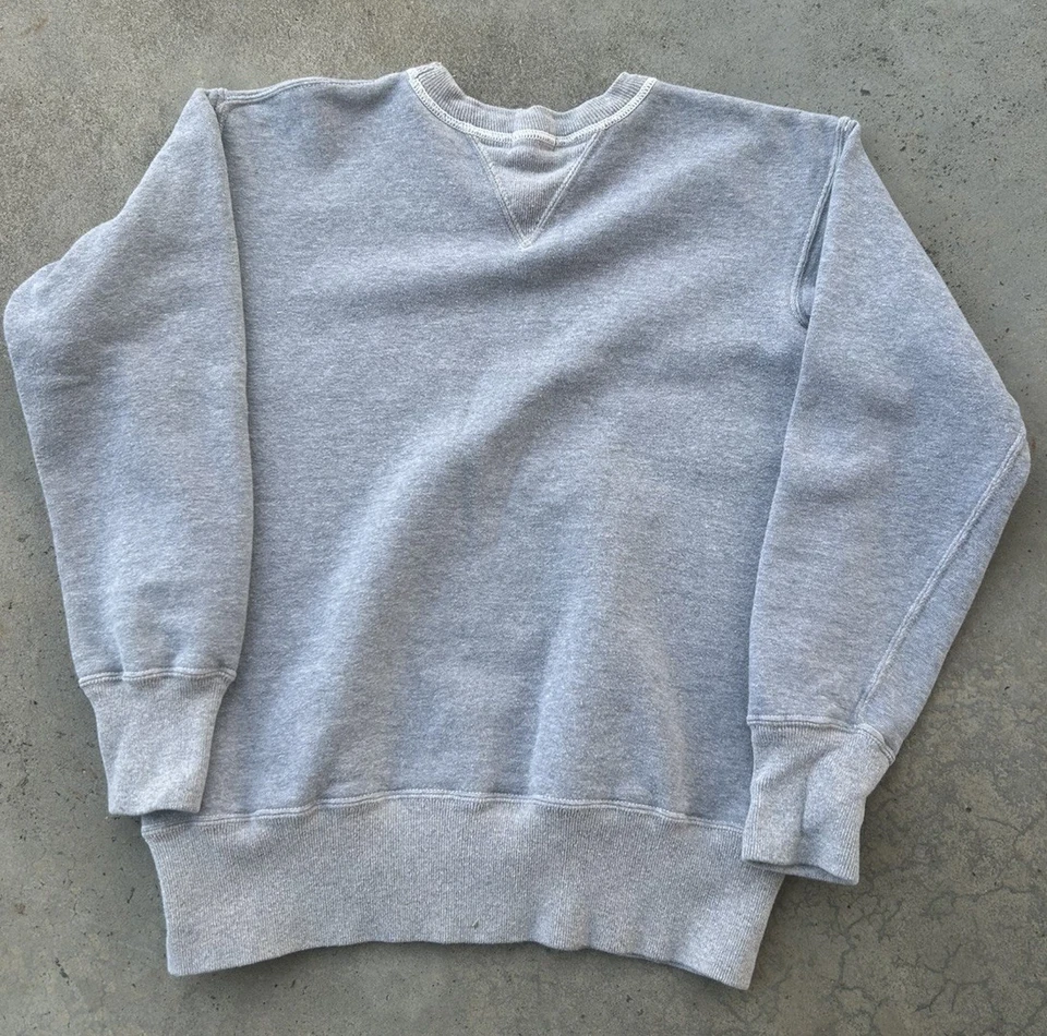 Sudadera Warehouse & Co 403 Loop Wheel Doble V Talla 38 Pequeña Gris Hecha en Japón Foto 2 de 4