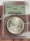 1881-S  MORGAN Silver Dollar, PCGS MS-64 #3095