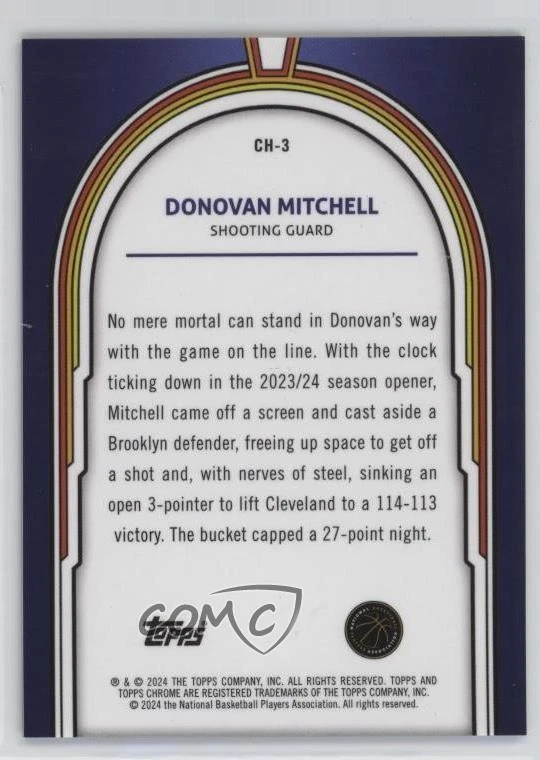 2023-24 Topps Cosmic Chrome Cosmic Heroes Donovan Mitchell #CH-3 - Image 2 of 2