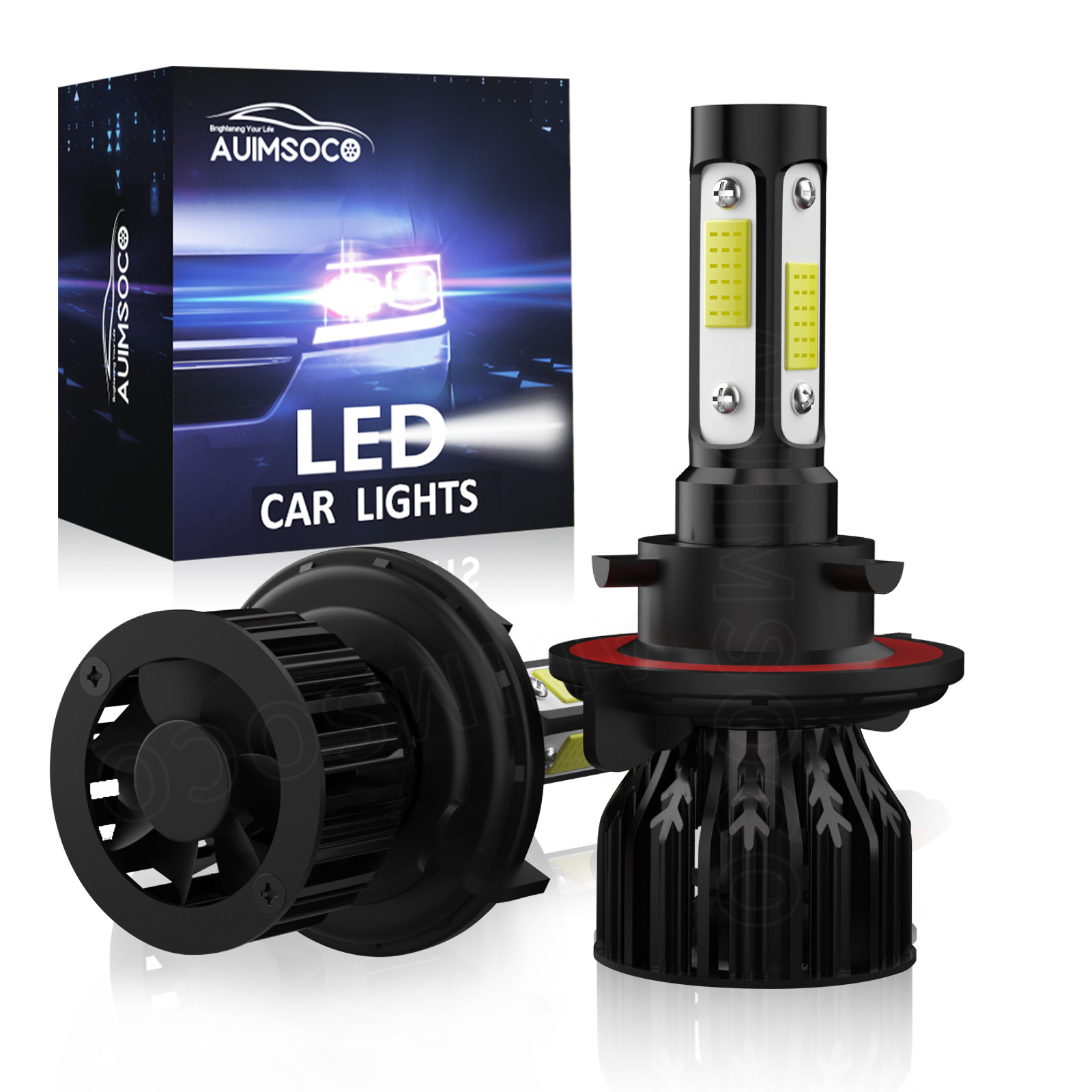 2X H13 9008 Super Bright LED Headlight Bulbs Kit 660000LM 6000K White Hi-Lo Beam