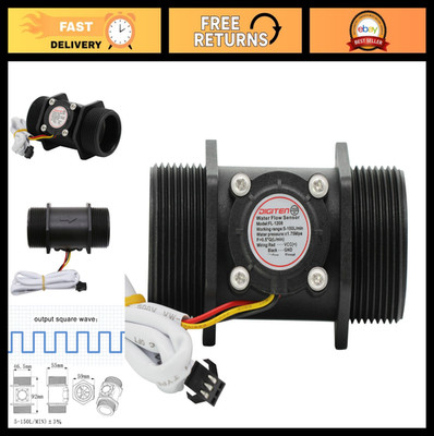 Water Flow Sensor 1.5'' Hall Effect Flow Meter 5-150L/min for Arduino & Raspberry