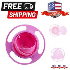 Gyro Bowl 360 Dgree Rotation Spill Resistant Gyroscopic Bowl with Lid