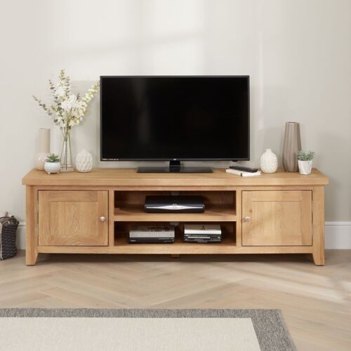 Cheshire Limed Oak Large Widescreen TV Unit- Up to 80