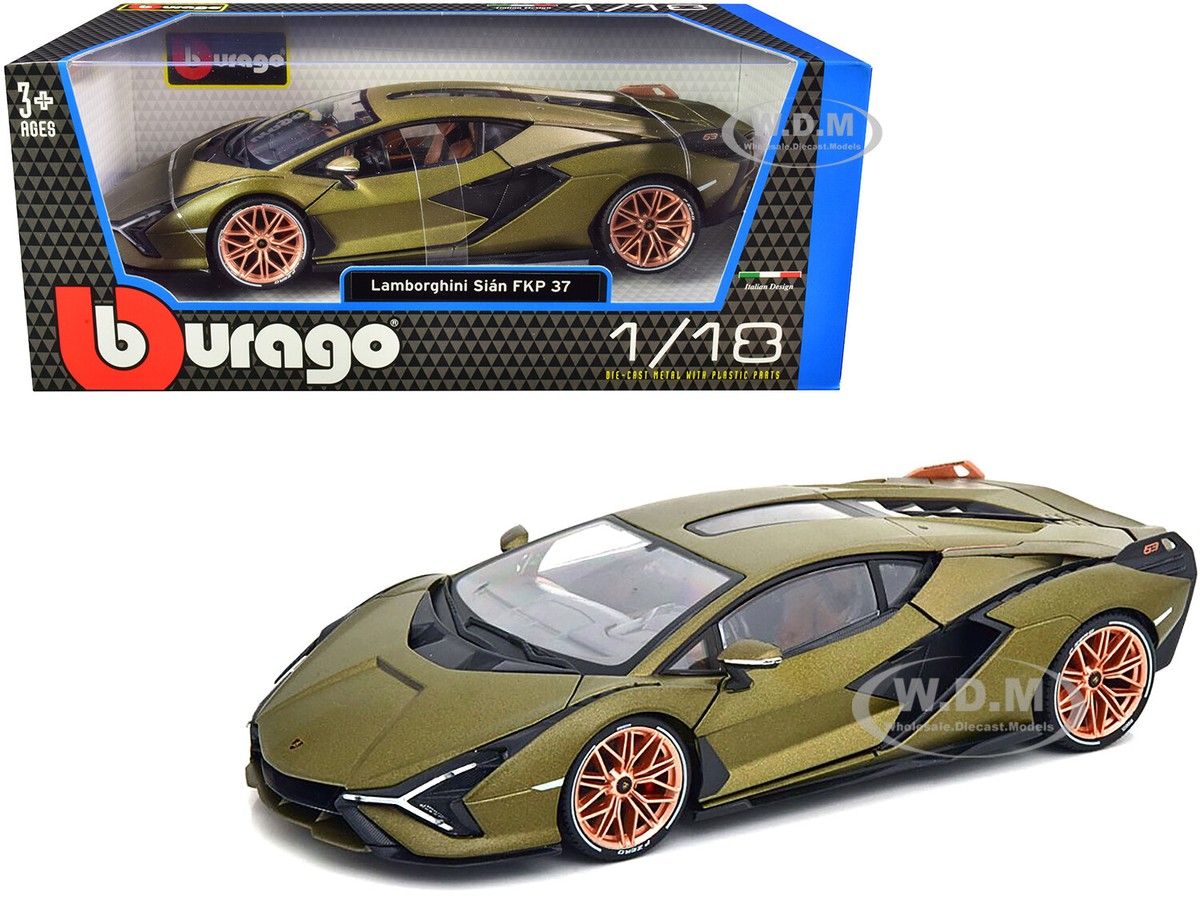 LAMBORGHINI SIAN FKP 37 MATT GREEN MET. 1/18 DIECAST MODEL CAR BY