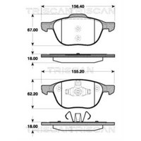 Triscan BremsbeläGe Bremsbelegsatz Vorne FüR Ford Focus II Mazda 3 5