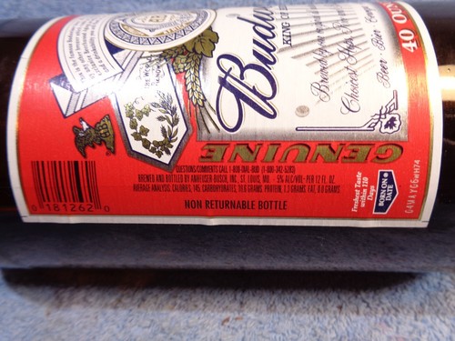 Vtg BIG Large Born 2004 BUDWEISER 40 Oz. Amber Glass Beer Screw Top Bottle & Cap - Picture 11 of 13