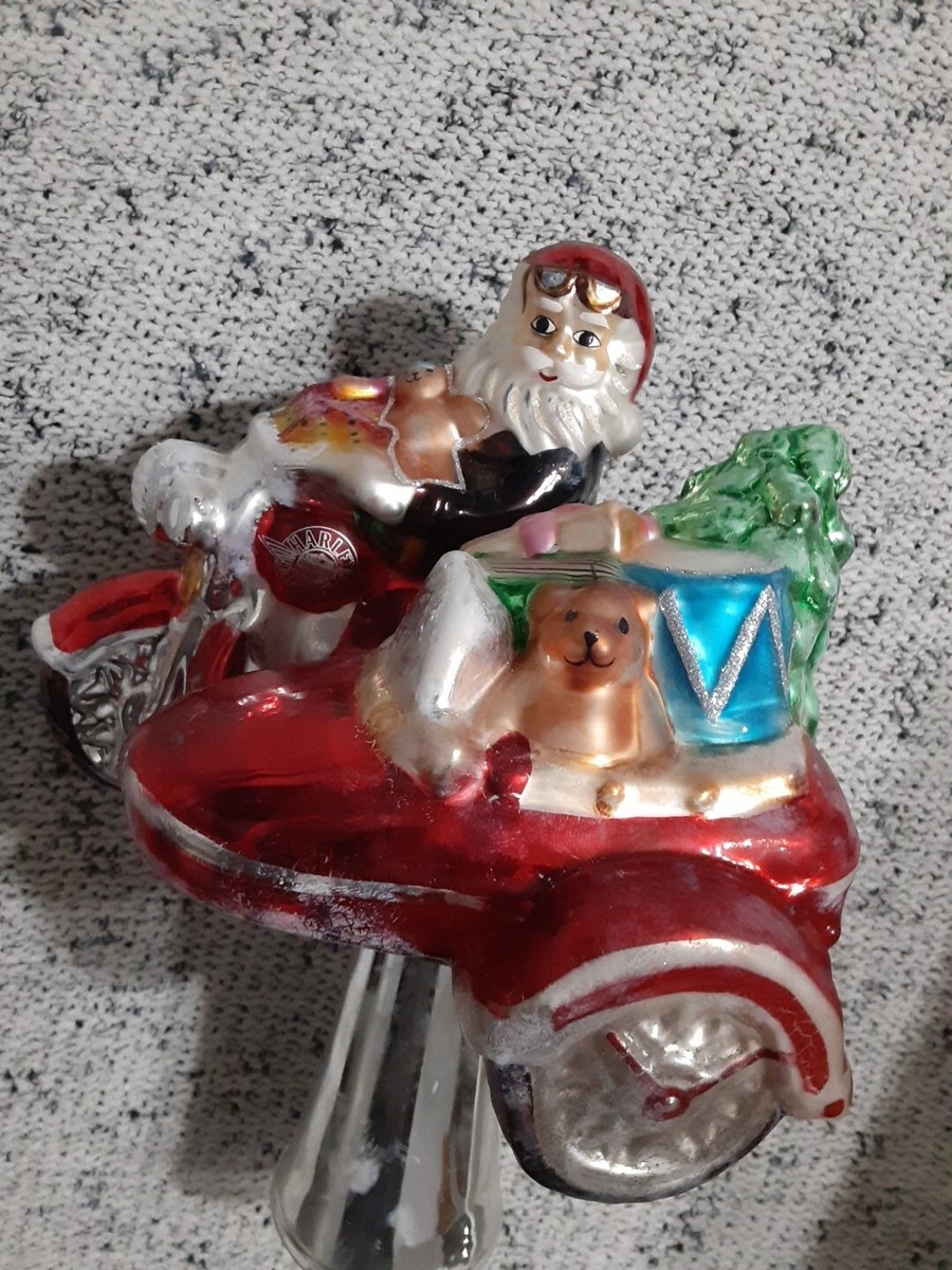 Santa Claus Harley Davidson Motorcycle Sidecar Christmas Tree