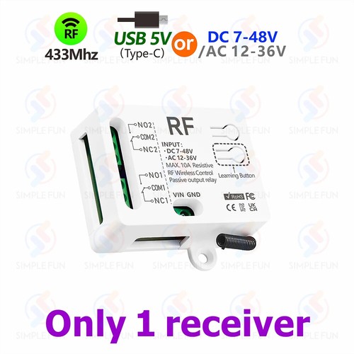 Universal Wireless Remote Control Switch 433MHz 5V 12V 24V 36V 48V Relay Module - Picture 11 of 24