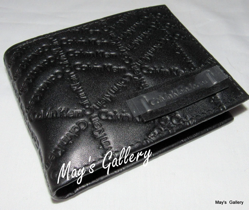Calvin Klein Pasaporte Billetera Doble Plegable lD Soporte Cuero Cartera Bolso Estuche Hombres CK NUEVO EN CAJA Foto 3 de 4