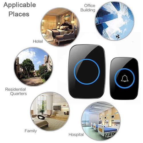 Wireless Doorbell 1-2 Receiver Kit Adjustable Volume 38 Chime 1000FT Waterproof  - Picture 12 of 18