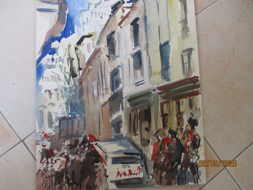 ALFREDO ZECCA ACQUERELLO SU CARTONE 50X35 cm - Foto 3 di 4