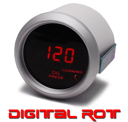 Öldruck Anzeige Zusatz Instrument 52mm digital Magic rot - Bild 2 von 3