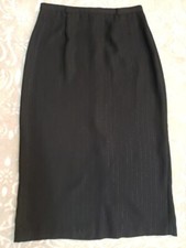 Sag Harbor Womens Size Large Maxi Pencil Skirt Black With Silver Lined Polyester